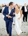 Men'S Navy Blue One Button Beach Wedding Attire Suit For Men