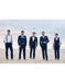 Men'S Navy Blue Two Buttons Beach Wedding Attires Suit