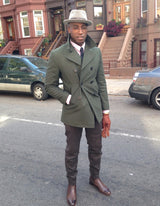Men'S Olive Green Designer Men'S Wool Men'S Peacoat Sale Double Breasted Wool Fabric