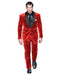Men'S Red Color Tuxedo Shawl Black Lapel Velvet Wedding Party Dinner - Red Tuxedo