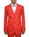 Men'S Red Flap Two Pockets Vested 3 Piece Suit