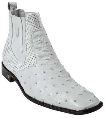 Men'S Short Boots Men'S Genuine White Full Quill Ostrich Dress Boot Ankle Dress Style For Man