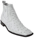 Men'S Short Boots Men'S Genuine White Full Quill Ostrich Dress Boot Ankle Dress Style For Man