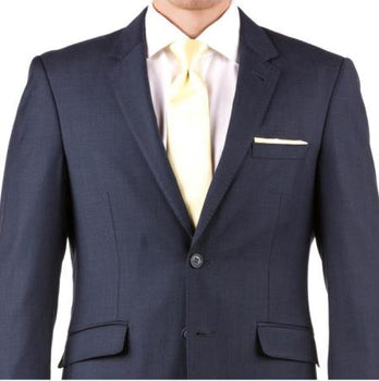 Men'S Slim Fit Suit - Fitted Suit - Skinny Suit Men'S Navy Blue Two Button Wedding Suit
