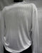 Men'S White Stripe Short Sleeve Mock Neck Shirt