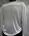Men'S White Stripe Short Sleeve Mock Neck Shirt