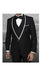 Men’s Black 1 Button Blazer with Shawl Lapel and White Trim, Formal Dinner Jacket Sport Coat