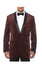 Men'S 1 Button Burgundy ~ Wine ~ Maroon Color Shawl Lapel Black Velvet Velour Men'S Blazer Jacket