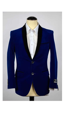 Men'S 2 Button Royal And Black Shawl Lapel Slim Fit Cheap Priced Designer Fashion Dress Casual Blazer For Men On Sale Blazer