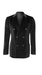 Men'S 6 Buttons Velvet Double Breasted Suits Black Blazer Sport Coat - Jacket - Slim Fitted
