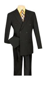 Men'S Black 6 Button Men'S Double Breasted Suits Jacket Blazer