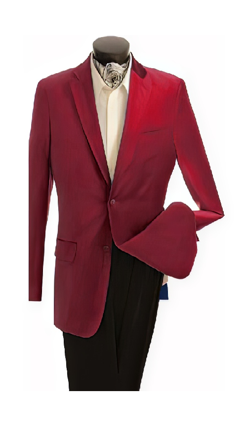 Velour Men'S Blazer Jacket Men'S Fashion 2 Button Velvet Winish Burgundy ~ Maroon ~ Wine Color Maroon