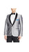 Men'S Buttons Closure Shawl Lapel Shiny Silver Blazer