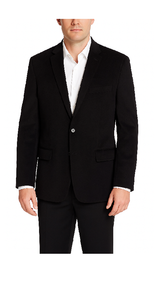 Men'S Corduroy Blazer Cotton Regular Fit Black
