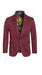 Men'S Cotton Stretch Slim Fit Blazer Burgundy