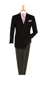 Men'S Double Breasted Suits Jacket Blazer Sportcoat Black Jacket