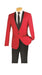 Men'S One Button Red And Black Lapel 2 Toned Tuxedo Dinner Jacket