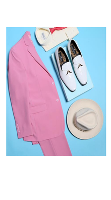 Men'S Pink One Button Closure Designer Fashion Dress Casual Blazer