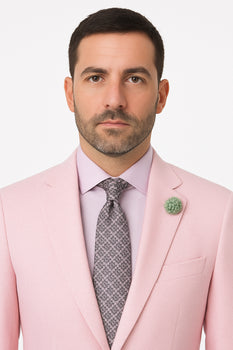 Men'S Pink Suit White Stripe ~ Pinstripe Seersucker Sear Sucker 2 Button Suit - Image 6