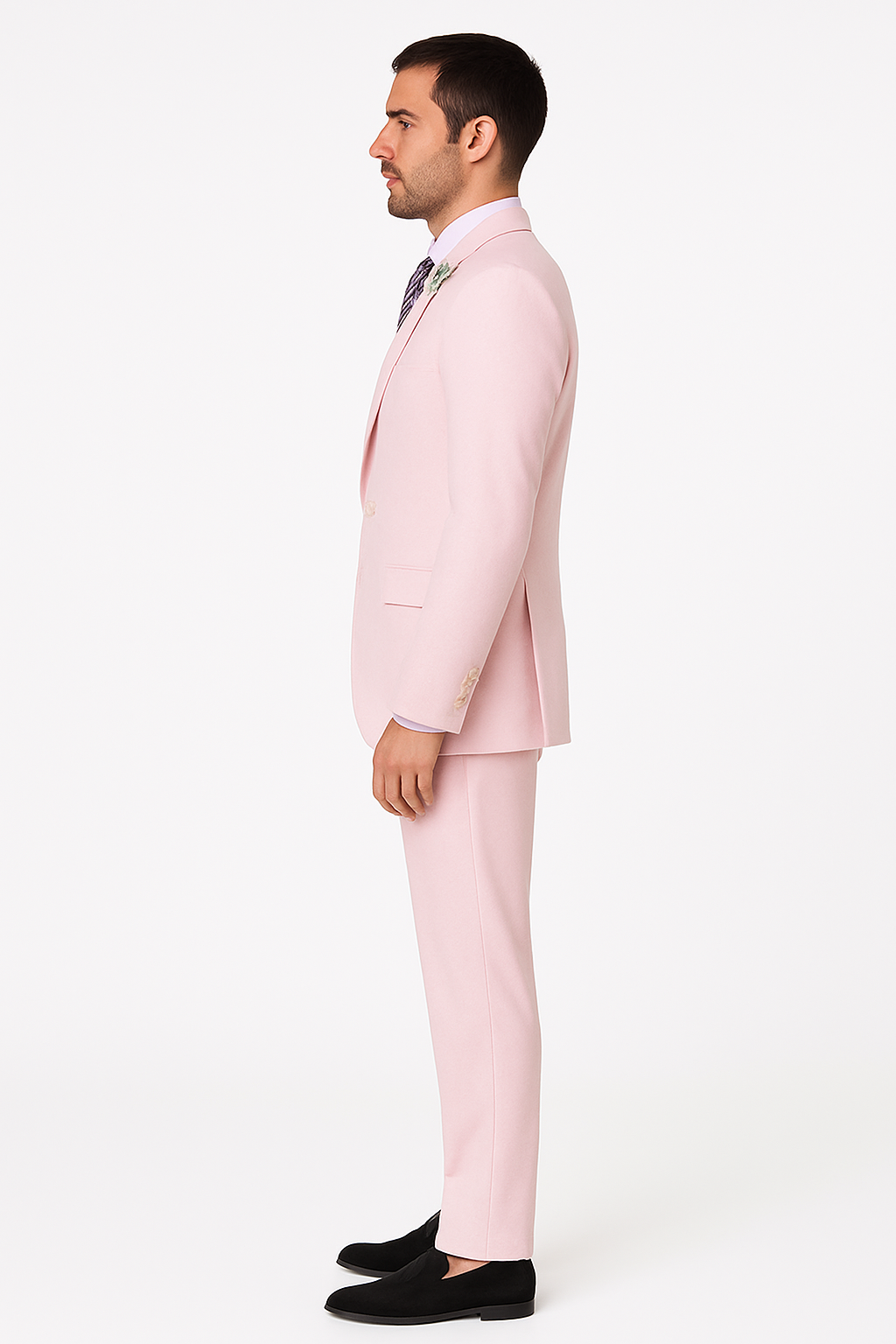 Men'S Pink Suit White Stripe ~ Pinstripe Seersucker Sear Sucker 2 Button Suit - Image 3
