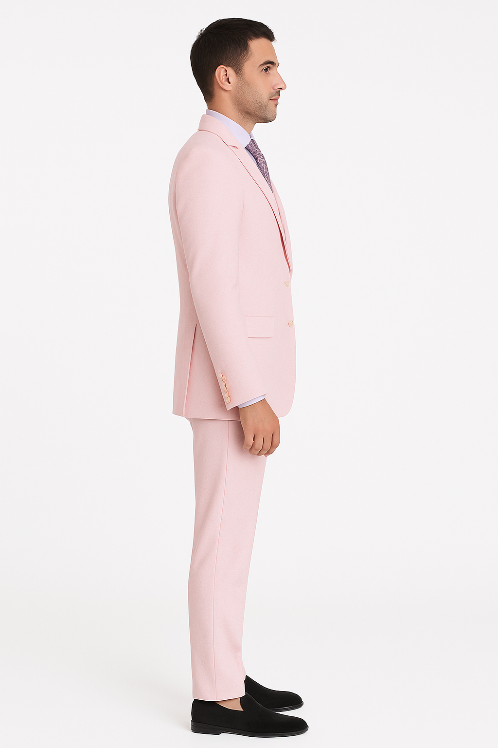Men'S Pink Suit White Stripe ~ Pinstripe Seersucker Sear Sucker 2 Button Suit - Image 4