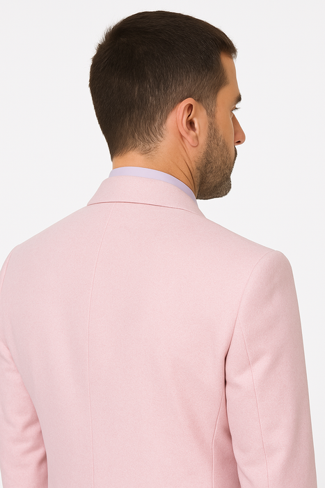 Men'S Pink Suit White Stripe ~ Pinstripe Seersucker Sear Sucker 2 Button Suit