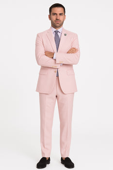 Men'S Pink Suit White Stripe ~ Pinstripe Seersucker Sear Sucker 2 Button Suit - Image 7