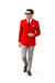 Men'S Red Double Breast Velvet Cheap Priced Jacket - Slim Fitted