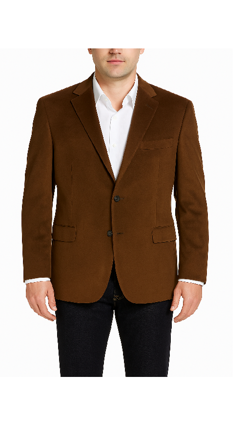 Men'S Regular Fit Corduroy Blazer Dark Khaki ~ Tan ~ Beige