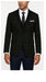 Men'S Skinny Cut Tweed Windowpane Pattern Black And Grey Blazer