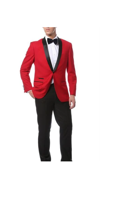Men'S Slim Fit 1 Button Shawl Collar Dinner Jacket