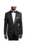 Men'S Slim Fit Tuxedo Jacket Blazer Fancy Floral Pattern Large Shawl Lapel Black