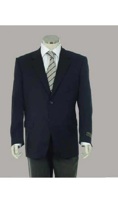Men'S Sport Coat Jacket Blazer 100% Wool Patterned Fabric Two Button Black - Image 9