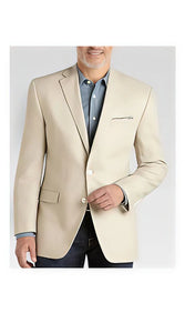 Men'S Summer Blazer 2 Button Linen Classic Fit Sport Coat Tan