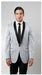 Men'S Tazio 1 Button Shawl Collar Slim Fit Silver Blazer