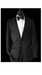 Men'S Trimmed Lapel Velvet Tuxedo 2 Buttons Black