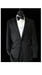 Men'S Trimmed Lapel Velvet Tuxedo 2 Buttons Black