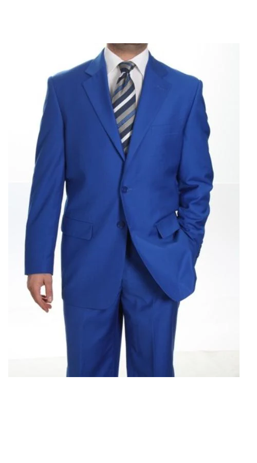 Men'S Two Button Dress Cheap Priced Business Suits Clearance Sale For Men Royal Blue Jacket Blazer + Pants - Image 10