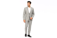 Men's 2-Buttons Silver Fitted Cheap Priced Business Suits Clearance Sale