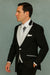 Men'S 2 Button White Peak Lapel Black Slim Fit Suit