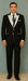 Men'S 2 Button White Peak Lapel Black Slim Fit Suit