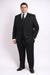 Men'S 3-Piece Black Bold White Chalk Bold Pinstripe Vested Cheap Priced Business Suit Clearance Sale