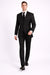 Men'S 3-Piece Black Bold White Chalk Bold Pinstripe Vested Cheap Priced Business Suit Clearance Sale