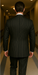 Men'S Black 2 Buttons Chalk Bold Stripe ~ Pinstripes Double Breasted Shawl Collar 1920'S 30'S Fashion Vintage Pattern No Vest Included Suit