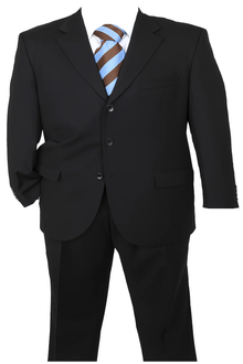 Men'S Black Solid Cheap Priced Business Suits Clearance Sale Available In 2 Or 3 Buttons Style Regular Classic Cut