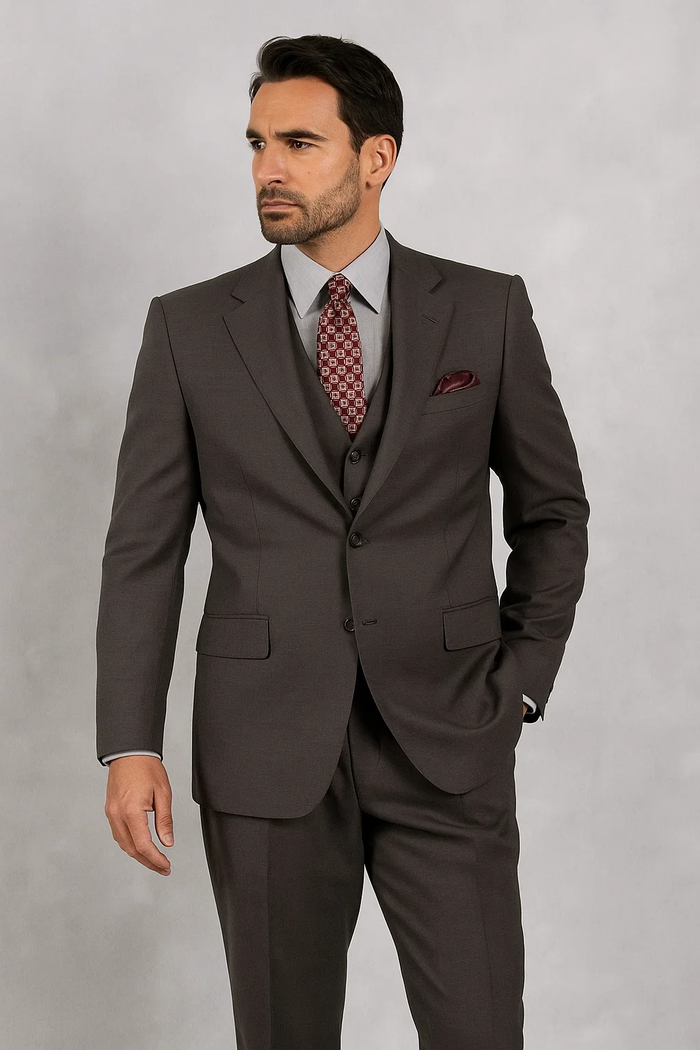 Men'S Charcoal Gray 100% Suit Available In 2 Or 3 Buttons Style Regular Classic Cut Men'S Dress Business Cheap Priced Business Suits Clearance Sale - Image 2
