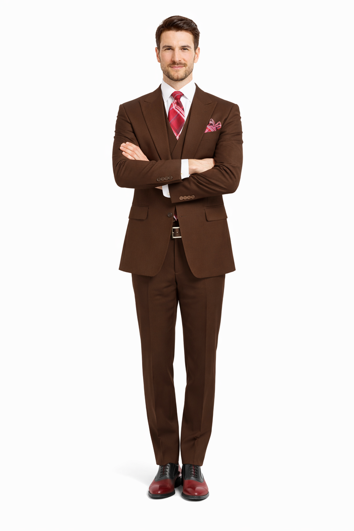 Men'S Dark Brown Traditional Steve Harvery Style ! Old Fashion