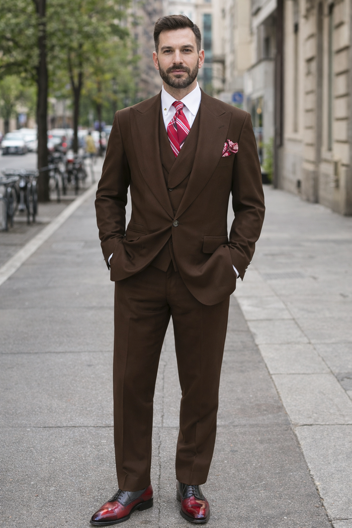 Men'S Dark Brown Traditional Steve Harvery Style ! Old Fashion