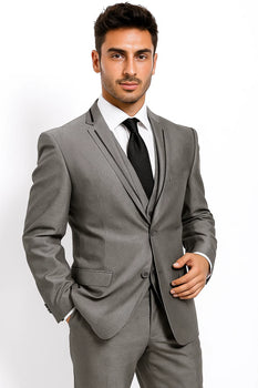 Men'S Gray 2 Piece 2 Button Slim Cheap Priced Business Suits - Image 2