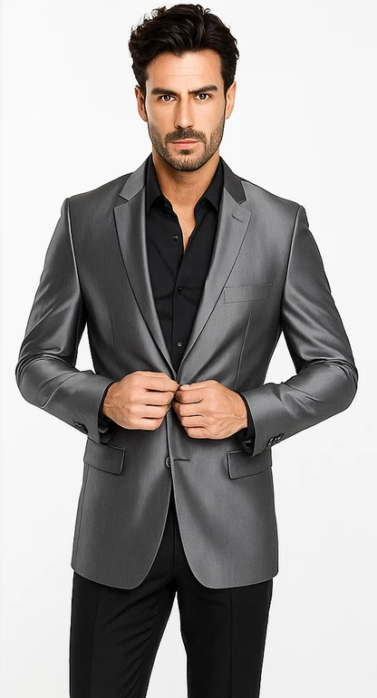 Men'S Gray Casual Cheap Priced Fashion Blazer Dress - Image 2
